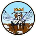 illustration of wasp with crown